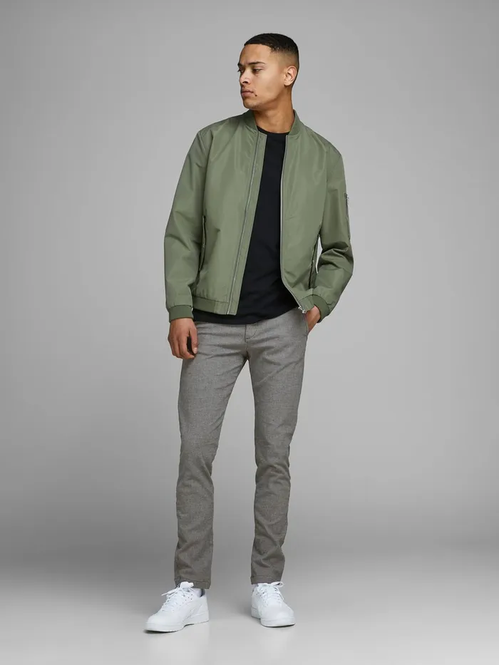 Trousers JACK and JONES Mens MARCO AKM 638 CHINOS Grey Silver Birch