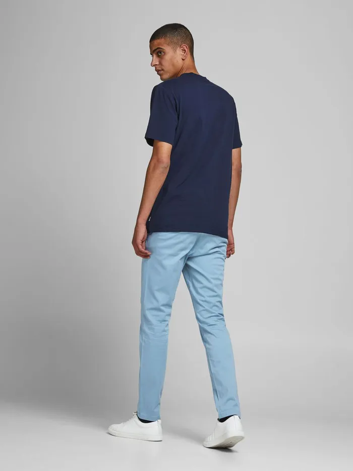 Trousers JACK and JONES Mens MARCO BOWIE SA CHINOS Blue Faded Denim