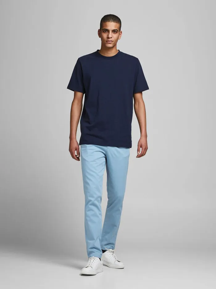 Trousers JACK and JONES Mens MARCO BOWIE SA CHINOS Blue Faded Denim