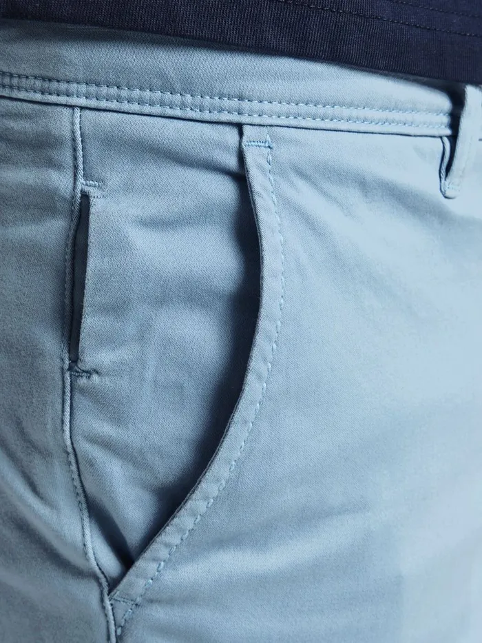 Trousers JACK and JONES Mens MARCO BOWIE SA CHINOS Blue Faded Denim