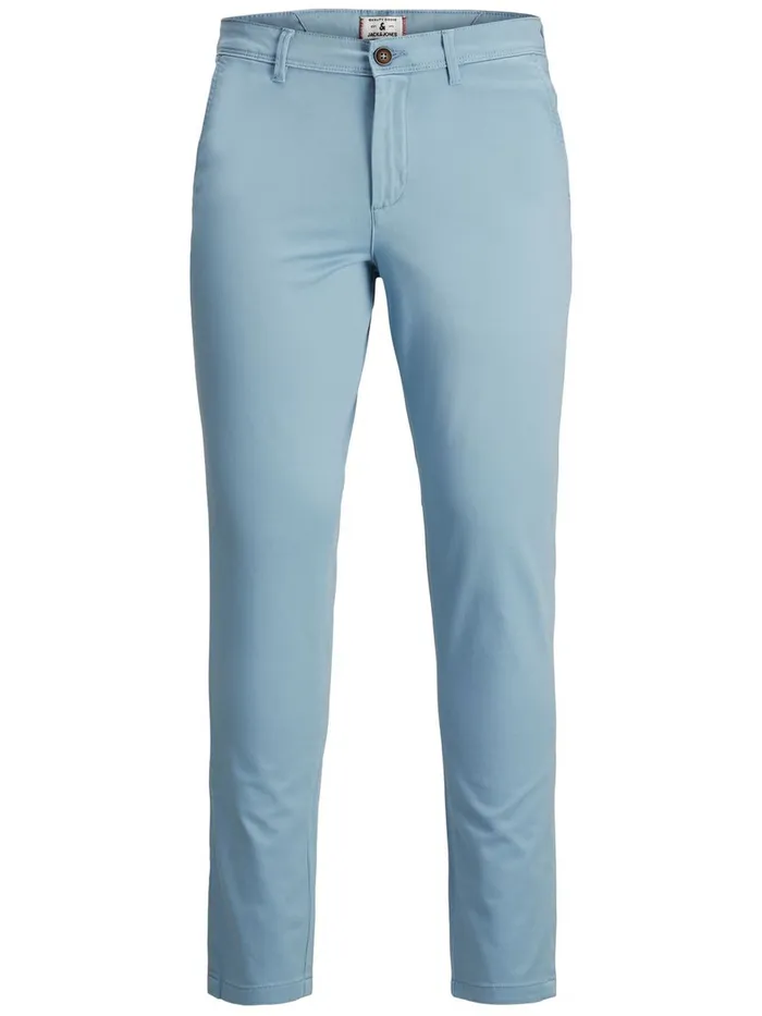 Trousers JACK and JONES Mens MARCO BOWIE SA CHINOS Blue Faded Denim