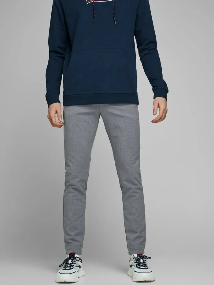 Trousers JACK and JONES Mens MARCO KM 909 CHINOS Grey Grey Melange