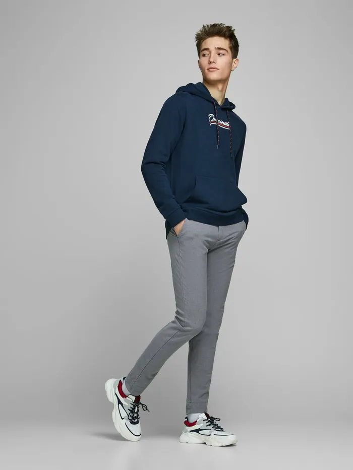 Trousers JACK and JONES Mens MARCO KM 909 CHINOS Grey Grey Melange