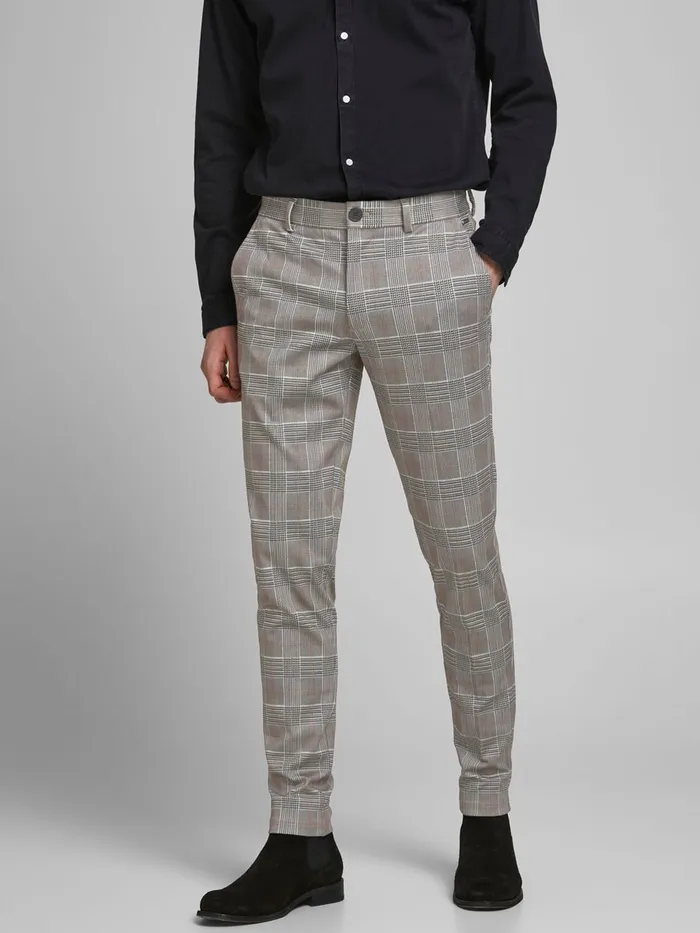 Trousers JACK and JONES Mens MARCO PHIL CHINOS Grey Beige