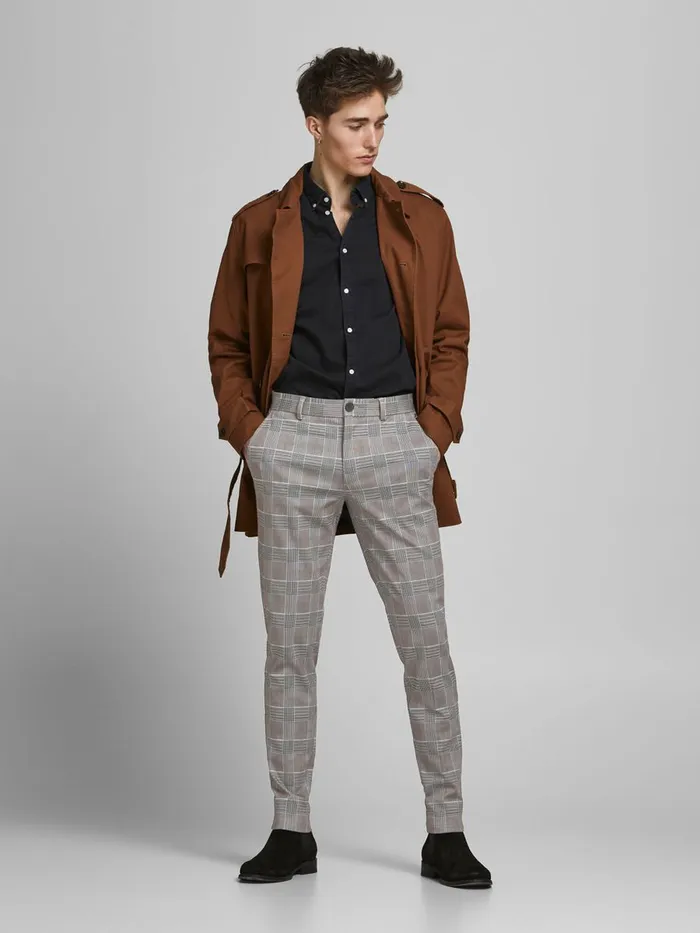 Trousers JACK and JONES Mens MARCO PHIL CHINOS Grey Beige