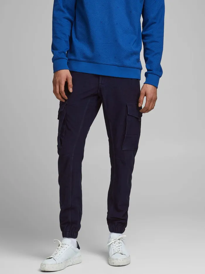 Trousers JACK and JONES Mens PAUL FLAKE AKM 256 CARGO TROUSERS Blue Blue Denim Trousers JACK and JONES Mens PAUL FLAKE AKM 256 CARGO TROUSERS Blue Blue Denim