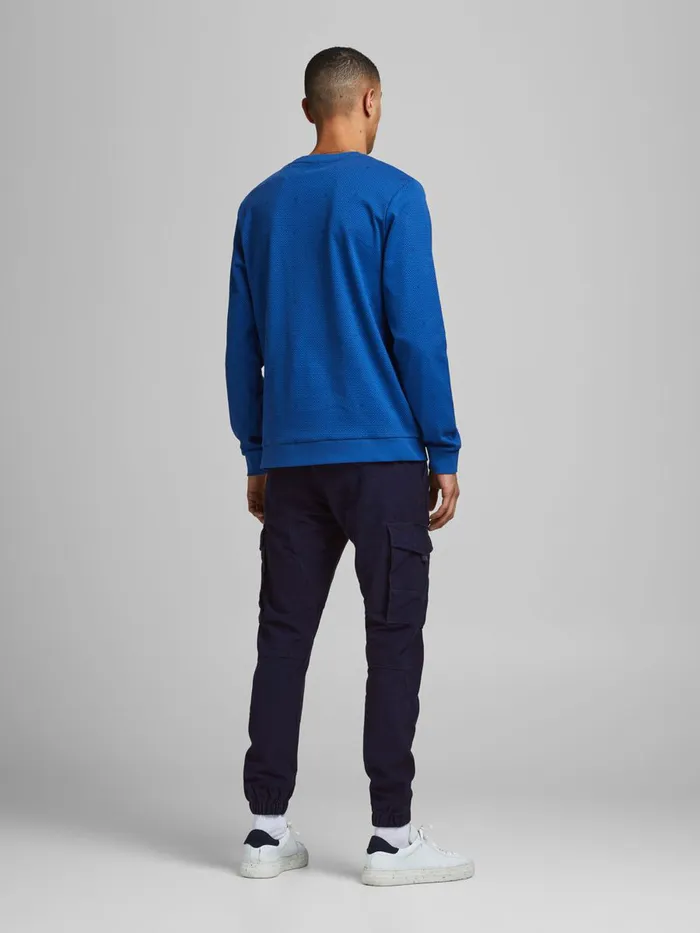 Trousers JACK and JONES Mens PAUL FLAKE AKM 256 CARGO TROUSERS Blue Blue Denim