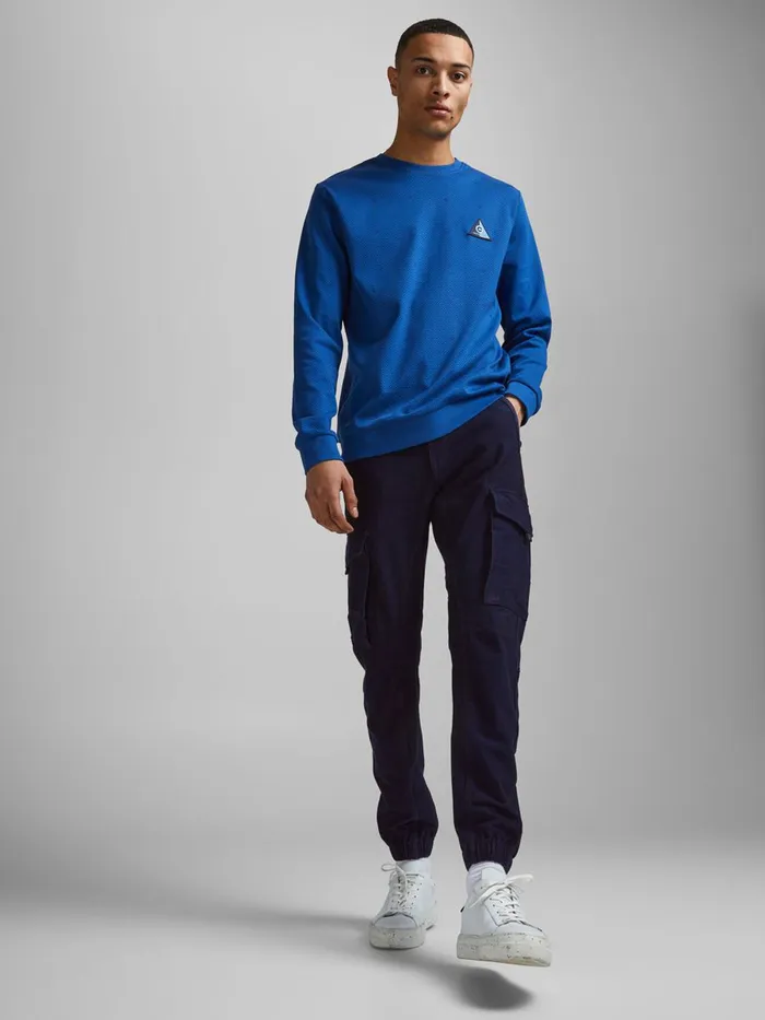 Trousers JACK and JONES Mens PAUL FLAKE AKM 256 CARGO TROUSERS Blue Blue Denim