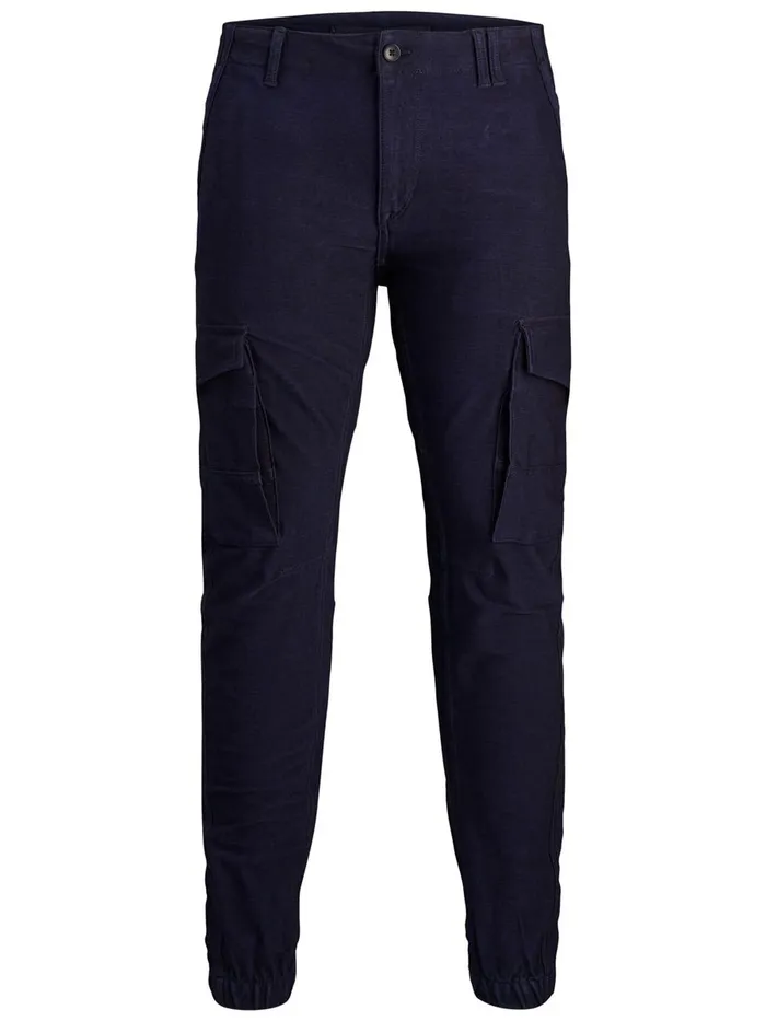 Trousers JACK and JONES Mens PAUL FLAKE AKM 256 CARGO TROUSERS Blue Blue Denim