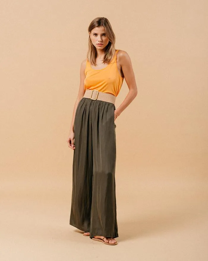 TROUSERS KAKI MATCHA Shop Grace and Mila HighWaisted Trousers