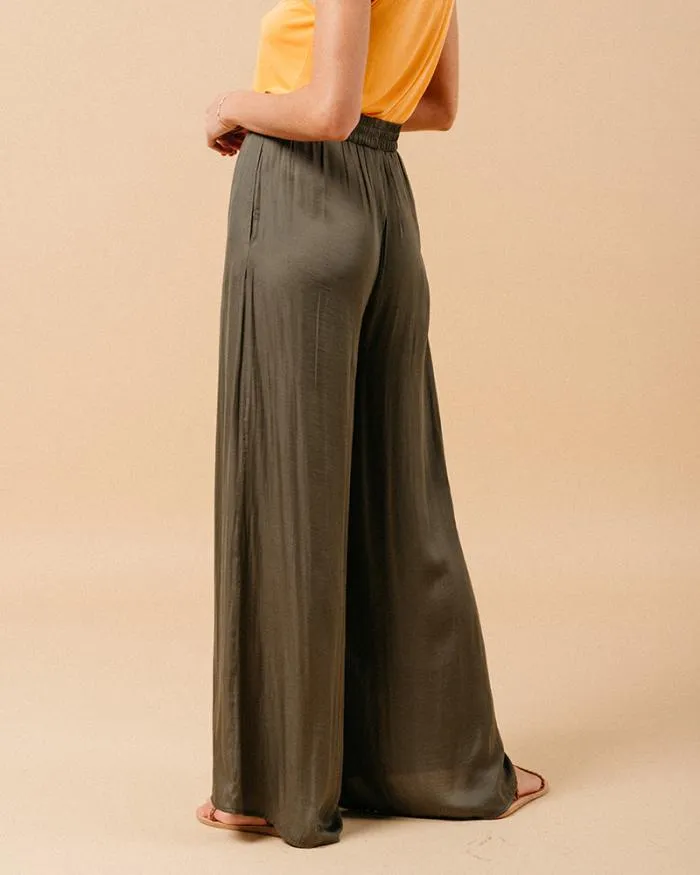 TROUSERS KAKI MATCHA Shop Grace and Mila HighWaisted Trousers