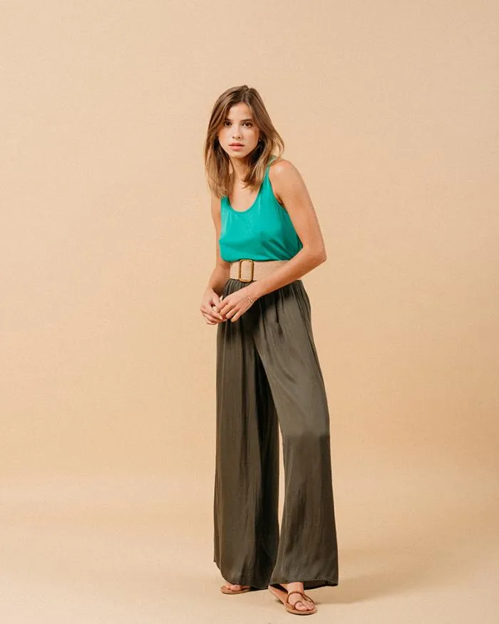 TROUSERS KAKI MATCHA Shop Grace and Mila HighWaisted Trousers