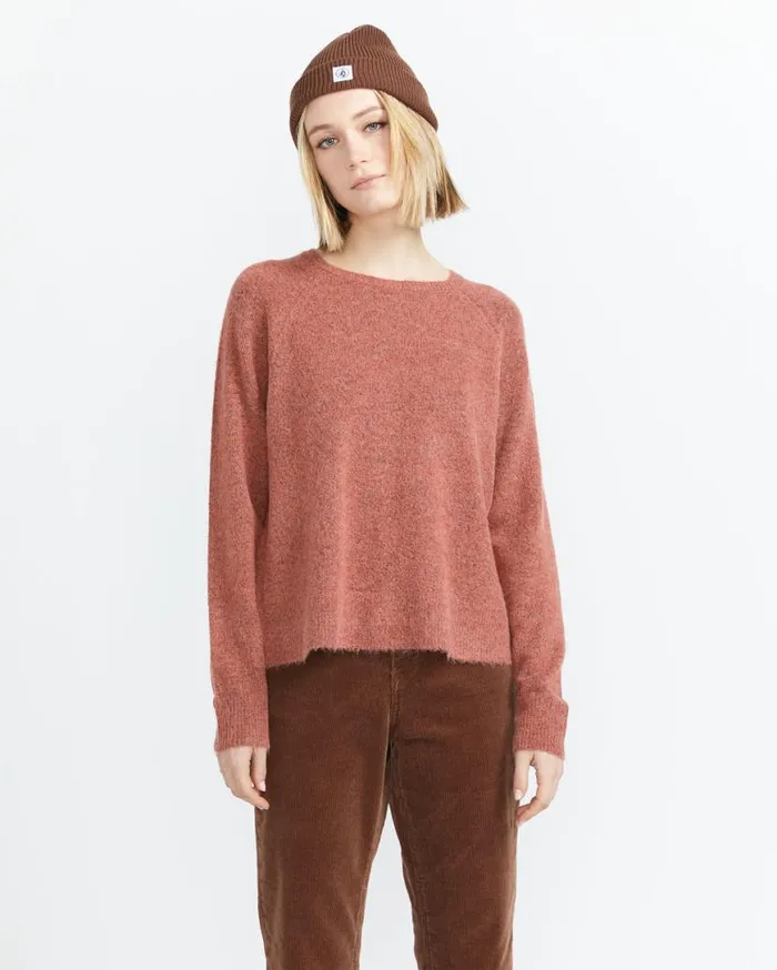 Twinkle Teas Sweater 8211 Rust Womens Volcom Sweaters and Cardigans