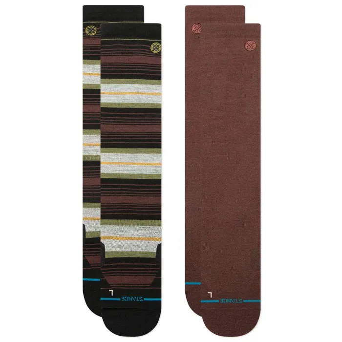 Ultralight Performance Wool Snow Otc Socks 2 Pack Venture 8211 Brown Men Stance Over The Calf