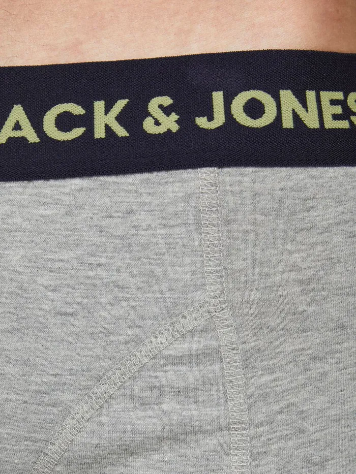 Underwear JACK and JONES Mens 3PACK LEAF TRUNKS Grey Real Teal Near Me