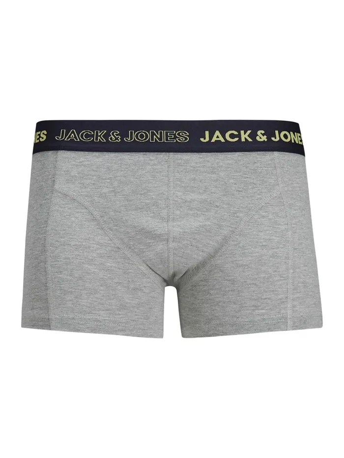 Underwear JACK and JONES Mens 3PACK LEAF TRUNKS Grey Real Teal Near Me