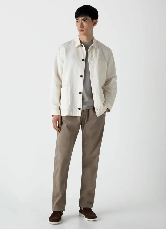 Undyed Cotton Linen Twin Pocket Jacket Undyed Men SUNSPEL Jackets and Coats