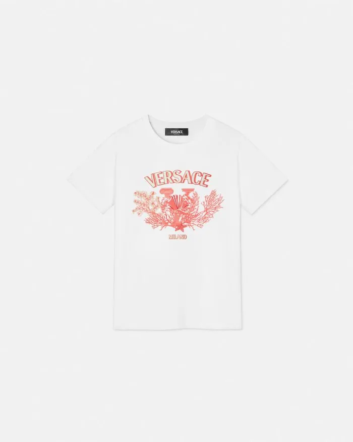 University Coral Kids TShirt Light Pink Children Versace Clothing