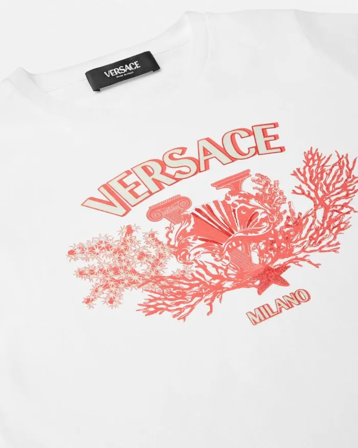 University Coral Kids TShirt Light Pink Children Versace Clothing