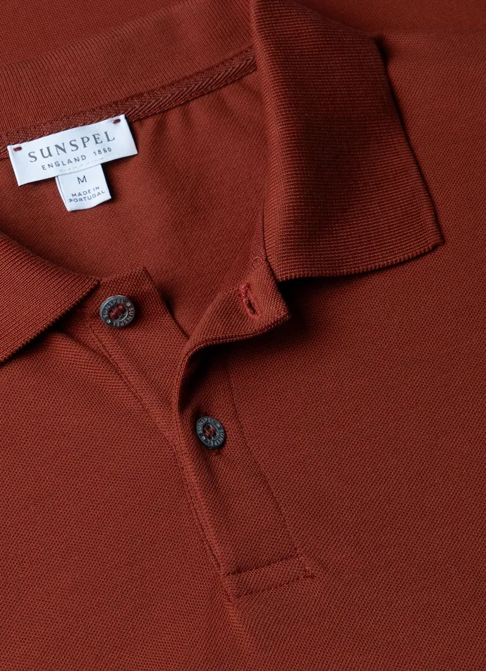 ussunspel Polo Shirts Men Piqu Polo Shirt Dark Clay ussunspel Polo Shirts Men Piqu Polo Shirt Dark Clay