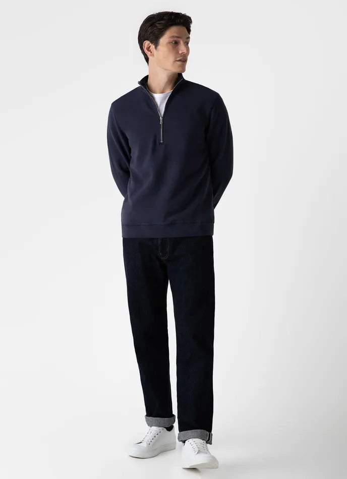 ussunspel Sweatshirts and Sweatpants Men Half Zip Loopback Sweatshirt Navy ussunspel Sweatshirts and Sweatpants Men Half Zip Loopback Sweatshirt Navy