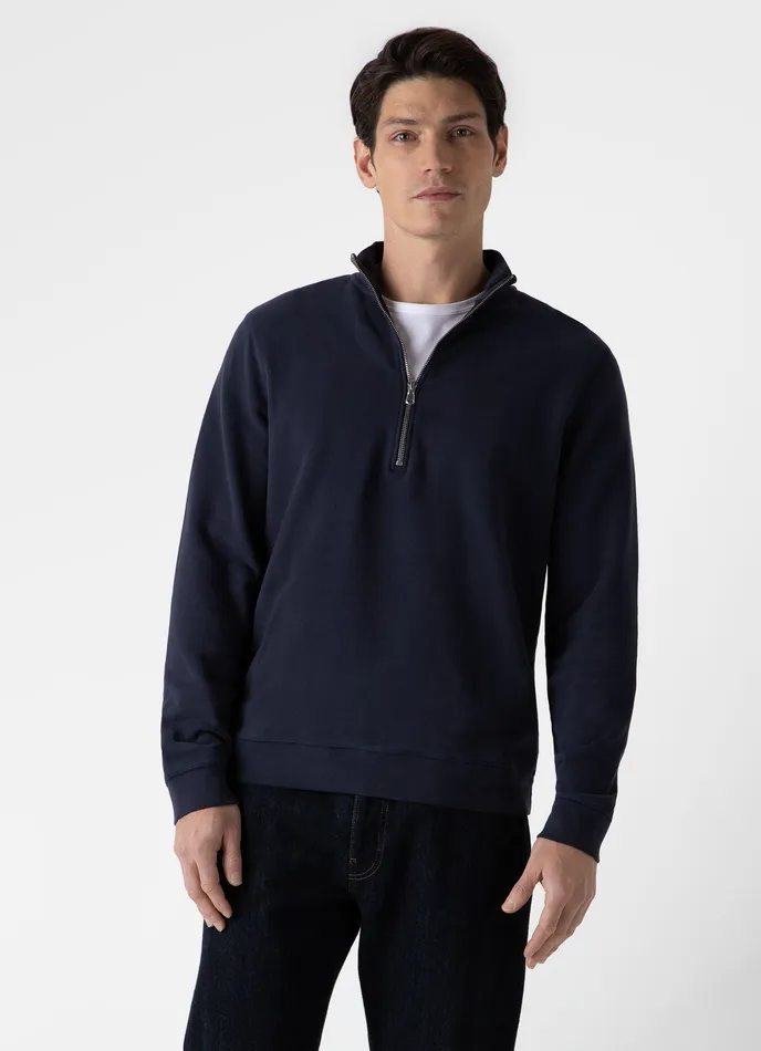ussunspel Sweatshirts and Sweatpants Men Half Zip Loopback Sweatshirt Navy ussunspel Sweatshirts and Sweatpants Men Half Zip Loopback Sweatshirt Navy