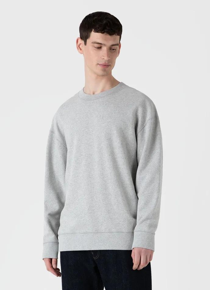 ussunspel Sweatshirts and Sweatpants Men Oversized Loopback Sweatshirt Light Grey Melange ussunspel Sweatshirts and Sweatpants Men Oversized Loopback Sweatshirt Light Grey Melange