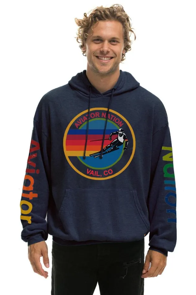Vail Relaxed Pullover Hoodie 8211 Navy WomenMen Aviator Nation Hoodies