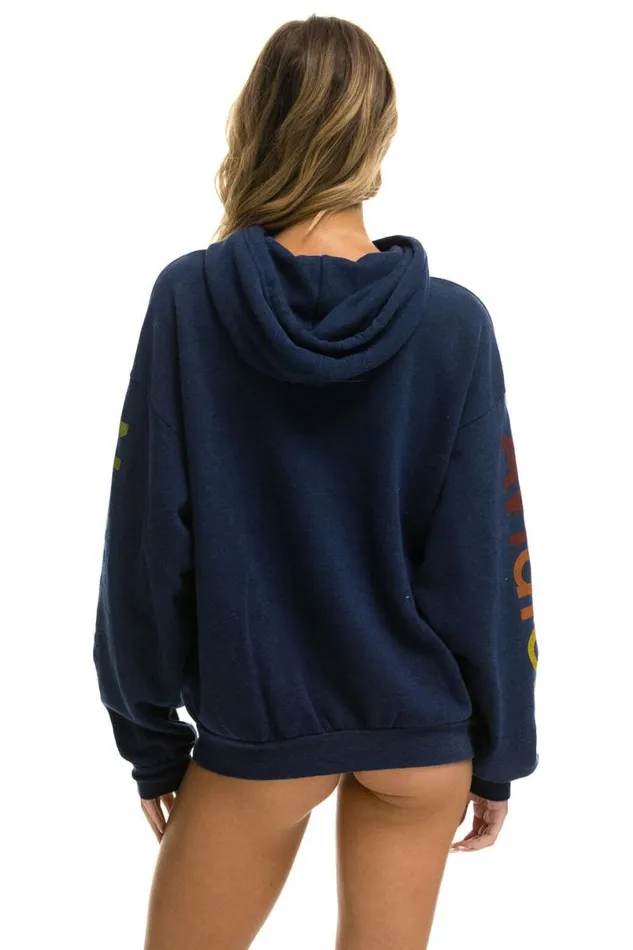 Vail Relaxed Pullover Hoodie 8211 Navy WomenMen Aviator Nation Hoodies