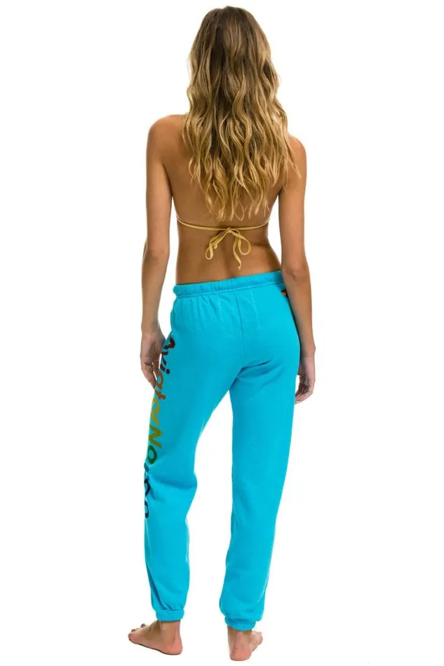 Vail Sweatpants 8211 Neon Blue Women Aviator Nation Sweatpants