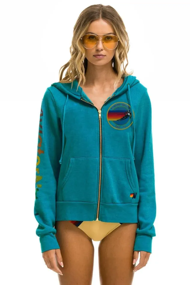 Vail Zip Hoodie 8211 Teal WomenMen Aviator Nation Hoodies