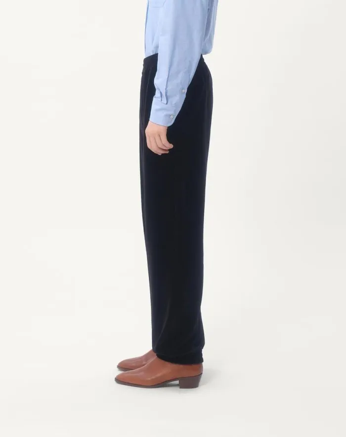Valentino Activewear Man Chenille Jogging Pants With Chez Valentino Patch For Man In Black Black