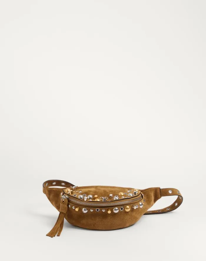 Valentino Belt Bags Man Valentino Garavani Nellcte Suede Belt Bag For Man In Havana Beige Havana Beige