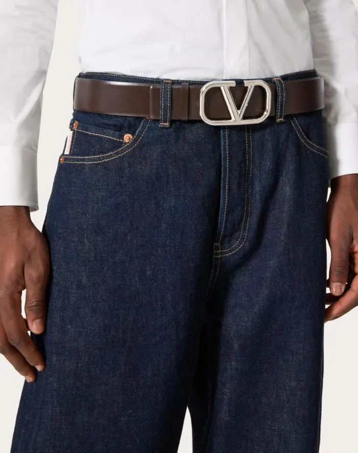 Valentino Belts Man Vlogo Signature Calfskin Belt 40 Mm For Man In Black Black Valentino Belts Man Vlogo Signature Calfskin Belt 40 Mm For Man In Black Black