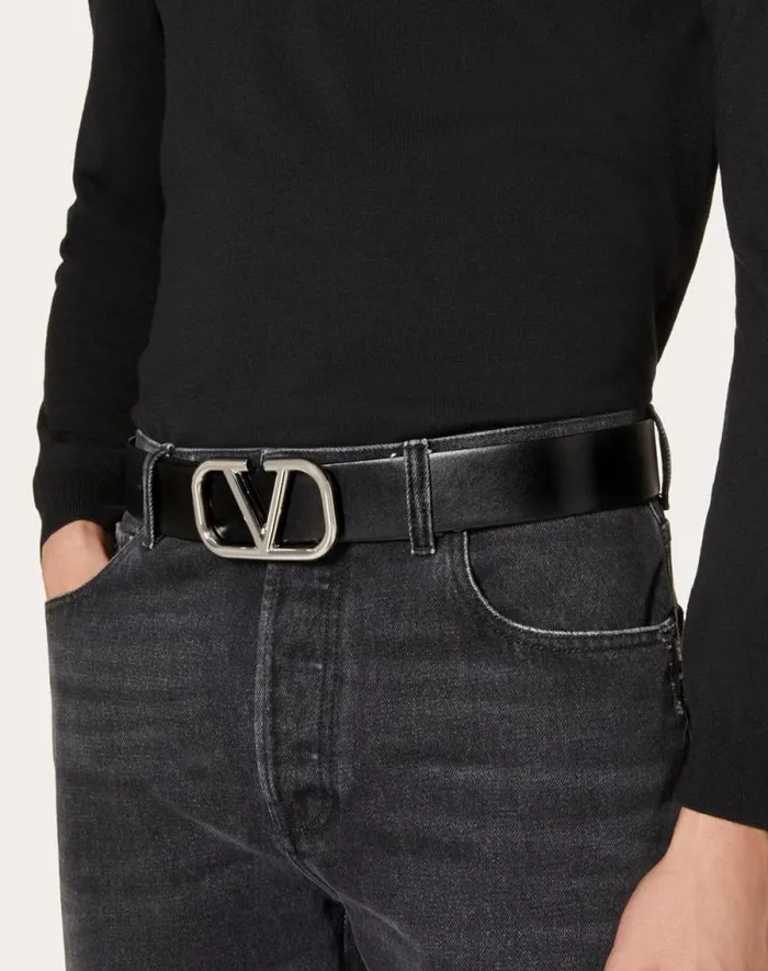 Valentino Belts Man Vlogo Signature Calfskin Belt 40 Mm For Man In Black Black Valentino Belts Man Vlogo Signature Calfskin Belt 40 Mm For Man In Black Black