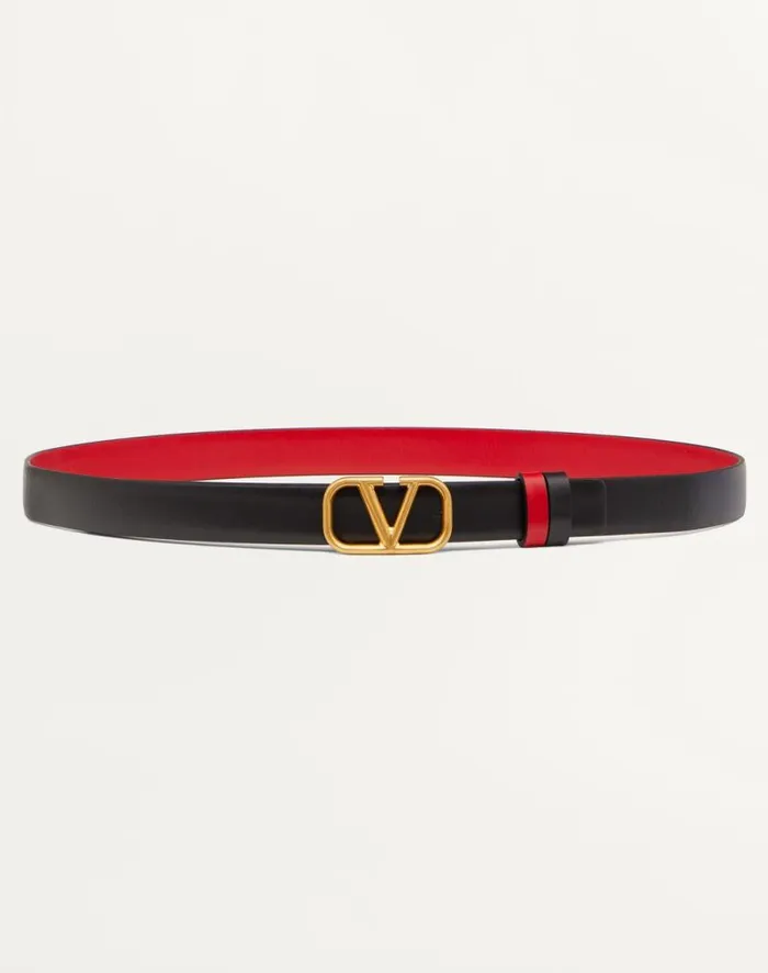 Valentino Belts Woman Reversible Vlogo Signature Belt In Glossy Calfskin 20 Mm For Woman In Rose Cannelle Rose Cannelle Valentino Belts Woman Reversible Vlogo Signature Belt In Glossy Calfskin 20 Mm For Woman In Rose Cannelle Rose Cannelle