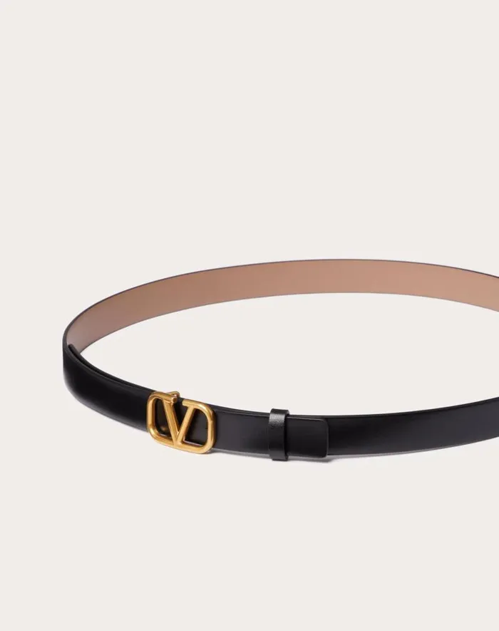 Valentino Belts Woman Reversible Vlogo Signature Belt In Glossy Calfskin 20 Mm For Woman In Rose Cannelle Rose Cannelle Valentino Belts Woman Reversible Vlogo Signature Belt In Glossy Calfskin 20 Mm For Woman In Rose Cannelle Rose Cannelle