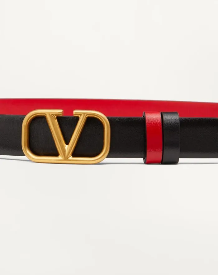 Valentino Belts Woman Reversible Vlogo Signature Belt In Glossy Calfskin 20 Mm For Woman In Rose Cannelle Rose Cannelle Valentino Belts Woman Reversible Vlogo Signature Belt In Glossy Calfskin 20 Mm For Woman In Rose Cannelle Rose Cannelle