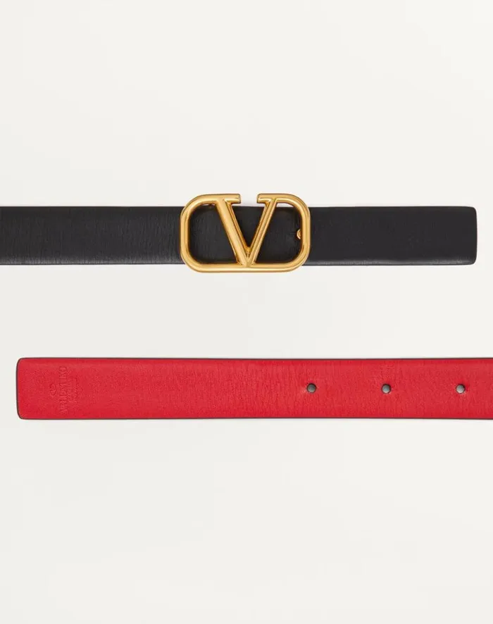 Valentino Belts Woman Reversible Vlogo Signature Belt In Glossy Calfskin 20 Mm For Woman In Rose Cannelle Rose Cannelle Valentino Belts Woman Reversible Vlogo Signature Belt In Glossy Calfskin 20 Mm For Woman In Rose Cannelle Rose Cannelle