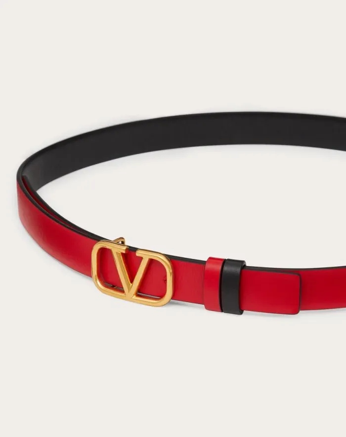 Valentino Belts Woman Reversible Vlogo Signature Belt In Glossy Calfskin 20 Mm For Woman In Rose Cannelle Rose Cannelle Valentino Belts Woman Reversible Vlogo Signature Belt In Glossy Calfskin 20 Mm For Woman In Rose Cannelle Rose Cannelle