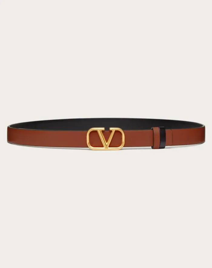 Valentino Belts Woman Reversible Vlogo Signature Belt In Glossy Calfskin 20 Mm For Woman In Rose Cannelle Rose Cannelle Valentino Belts Woman Reversible Vlogo Signature Belt In Glossy Calfskin 20 Mm For Woman In Rose Cannelle Rose Cannelle