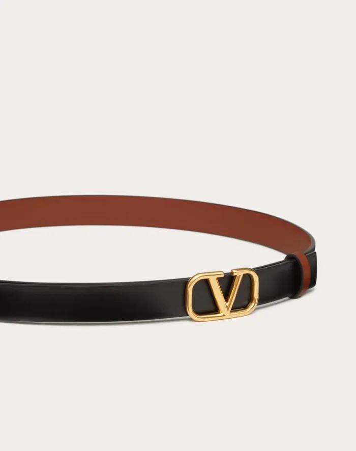 Valentino Belts Woman Reversible Vlogo Signature Belt In Glossy Calfskin 20 Mm For Woman In Rose Cannelle Rose Cannelle Valentino Belts Woman Reversible Vlogo Signature Belt In Glossy Calfskin 20 Mm For Woman In Rose Cannelle Rose Cannelle
