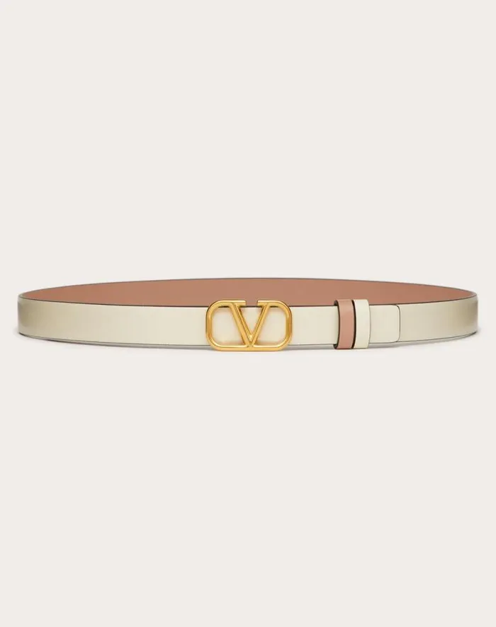 Valentino Belts Woman Reversible Vlogo Signature Belt In Glossy Calfskin 20 Mm For Woman In Rose Cannelle Rose Cannelle Valentino Belts Woman Reversible Vlogo Signature Belt In Glossy Calfskin 20 Mm For Woman In Rose Cannelle Rose Cannelle