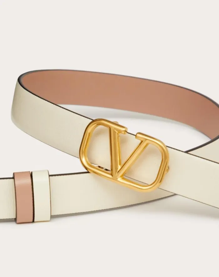 Valentino Belts Woman Reversible Vlogo Signature Belt In Glossy Calfskin 20 Mm For Woman In Rose Cannelle Rose Cannelle Valentino Belts Woman Reversible Vlogo Signature Belt In Glossy Calfskin 20 Mm For Woman In Rose Cannelle Rose Cannelle