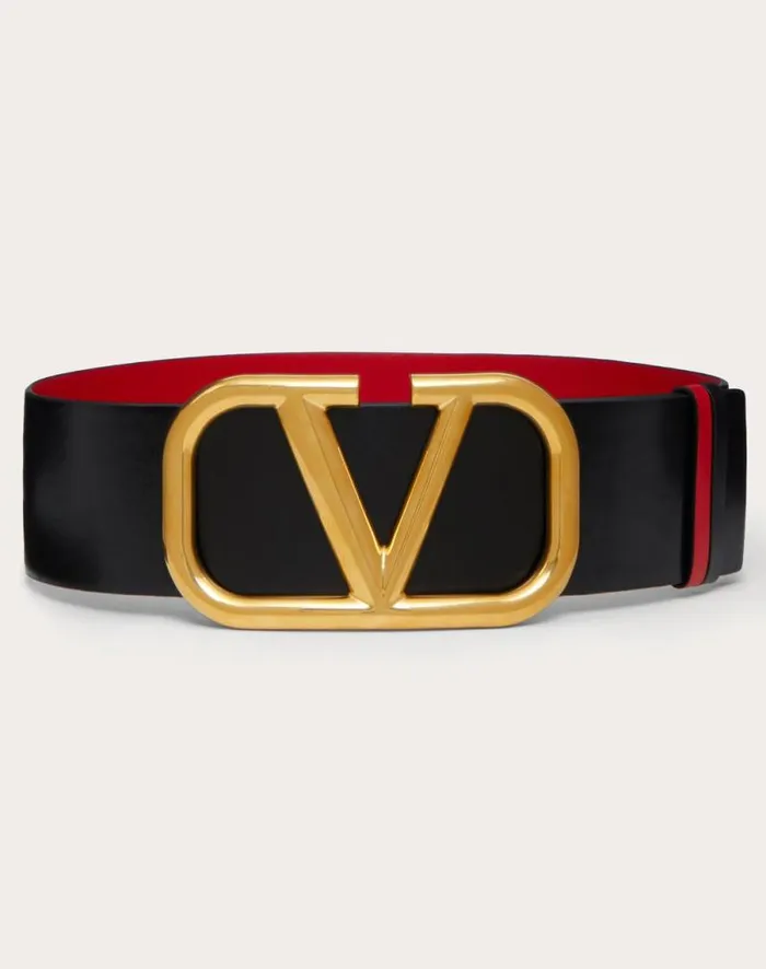 Valentino Belts Woman Reversible Vlogo Signature Belt In Glossy Calfskin 70 Mm For Woman In Smokey Beigeblack Smokey Beigeblack Valentino Belts Woman Reversible Vlogo Signature Belt In Glossy Calfskin 70 Mm For Woman In Smokey Beigeblack Smokey Beigeblack