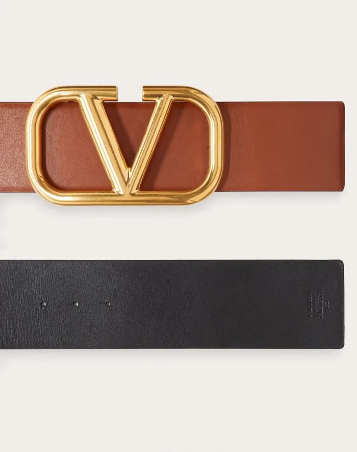 Valentino Belts Woman Reversible Vlogo Signature Belt In Glossy Calfskin 70 Mm For Woman In Smokey Beigeblack Smokey Beigeblack Valentino Belts Woman Reversible Vlogo Signature Belt In Glossy Calfskin 70 Mm For Woman In Smokey Beigeblack Smokey Beigeblack