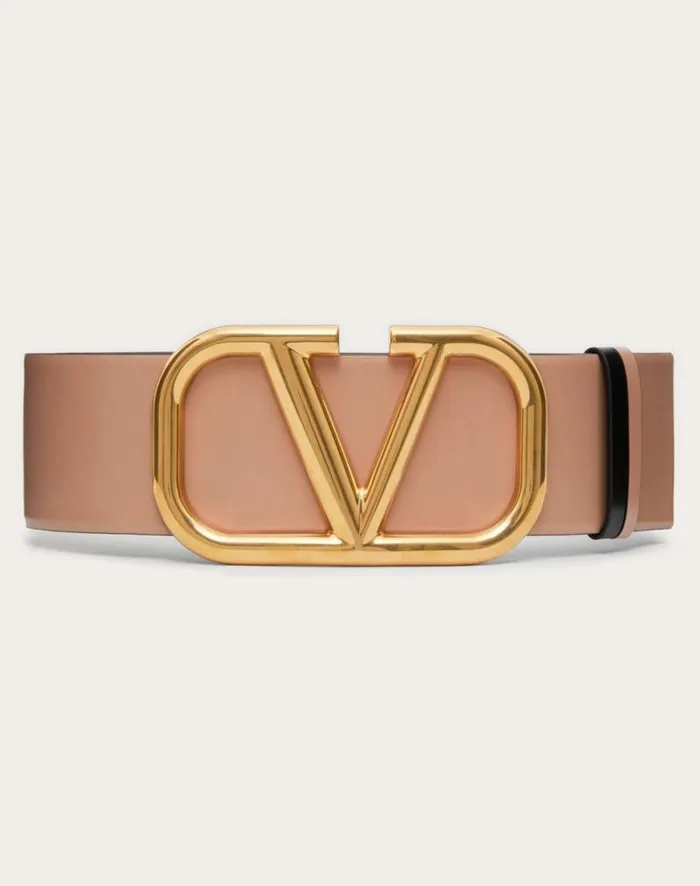 Valentino Belts Woman Reversible Vlogo Signature Belt In Glossy Calfskin 70 Mm For Woman In Smokey Beigeblack Smokey Beigeblack Valentino Belts Woman Reversible Vlogo Signature Belt In Glossy Calfskin 70 Mm For Woman In Smokey Beigeblack Smokey Beigeblack