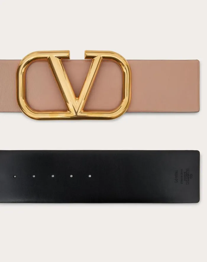 Valentino Belts Woman Reversible Vlogo Signature Belt In Glossy Calfskin 70 Mm For Woman In Smokey Beigeblack Smokey Beigeblack Valentino Belts Woman Reversible Vlogo Signature Belt In Glossy Calfskin 70 Mm For Woman In Smokey Beigeblack Smokey Beigeblack