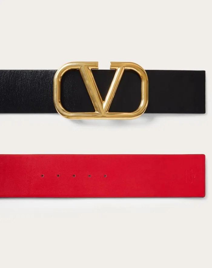 Valentino Belts Woman Reversible Vlogo Signature Belt In Glossy Calfskin 70 Mm For Woman In Smokey Beigeblack Smokey Beigeblack Valentino Belts Woman Reversible Vlogo Signature Belt In Glossy Calfskin 70 Mm For Woman In Smokey Beigeblack Smokey Beigeblack