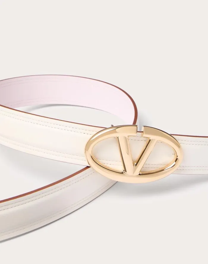 Valentino Belts Woman The Bold Edition Vlogo Shiny Calfskin Belt 30 Mm For Woman In Ivorymauve Ivorymauve Valentino Belts Woman The Bold Edition Vlogo Shiny Calfskin Belt 30 Mm For Woman In Ivorymauve Ivorymauve